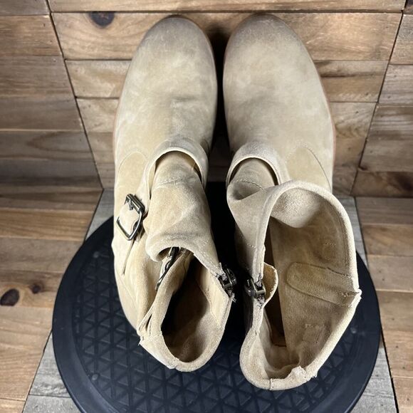 Paul Green Women's Size 8 Wyatt Taupe Leather Buckle Ankle Zip Up Booties NWOB - Picture 5 of 10